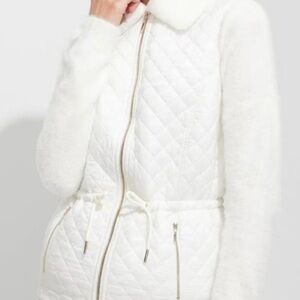 Elegant White Quilted Teddy Jacket